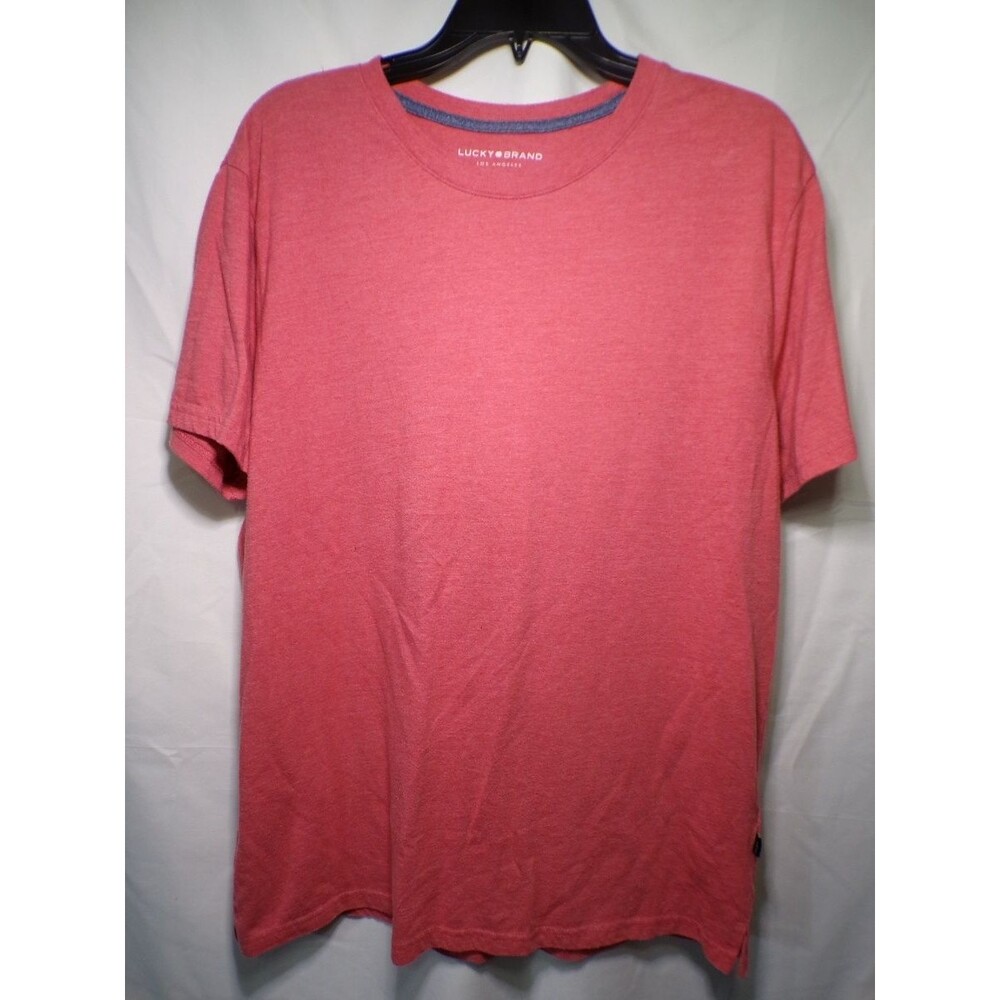 Lucky Brand Los Angeles Tee Men's Large Heather Red Crew Neck Short Sleeve